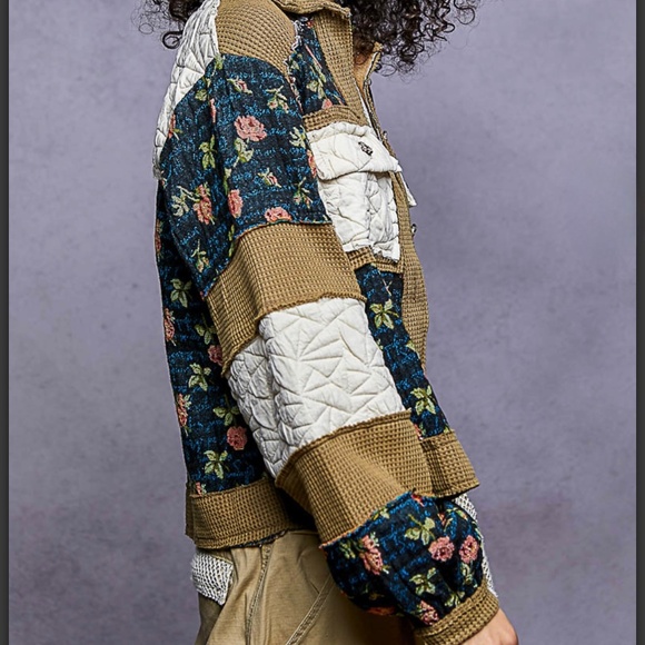 POL jacquard and Thermal Jacket -Indigo Moss - Picture 3 of 5